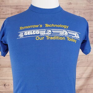 VINTAGE GELCO TRUCKING OUR TRADITION TODAY SINGLE STITCH USA TSHIRT M 90s‎ 80s